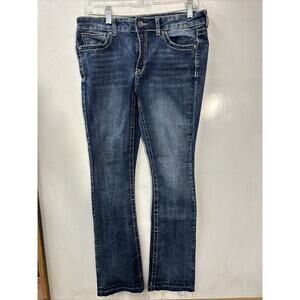 True Luck Jeans Womens‎ Blue Pants Stretch Denim Embroidered Sexy 13/14
